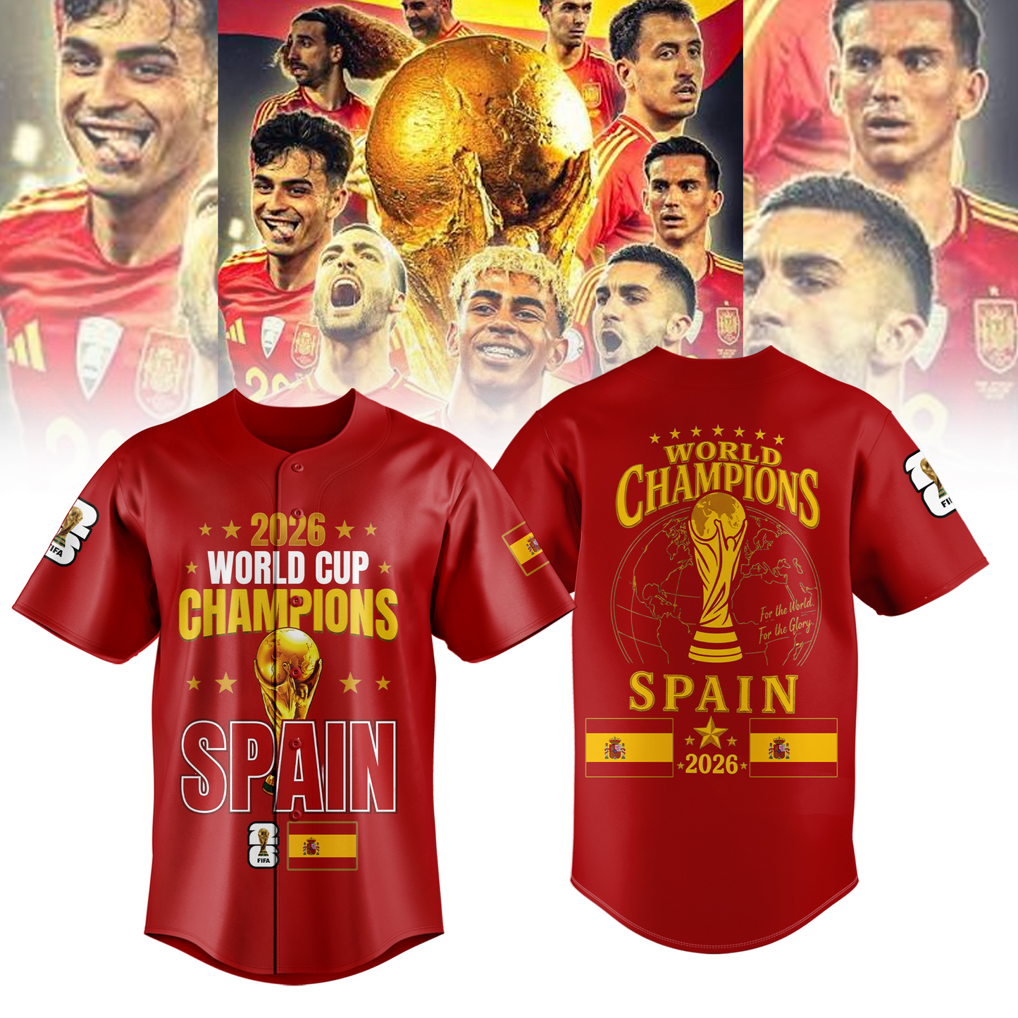 3Premium Spain World Cup Champions 2026 baseball jersey V2