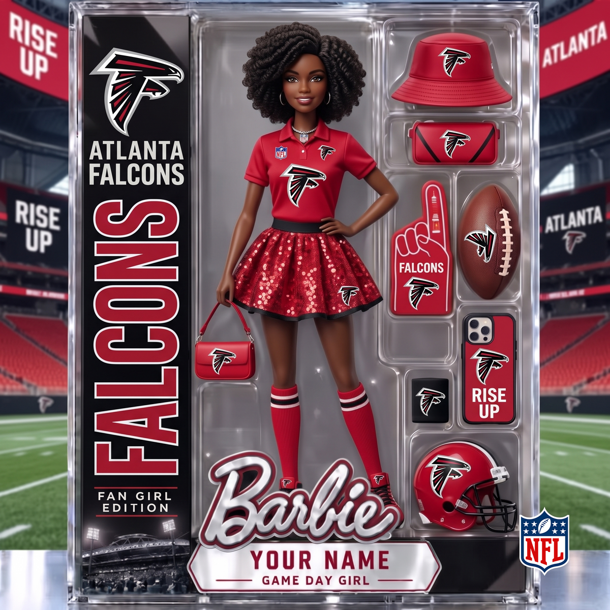 ATL x NFL Barbie Limited Acrylic Block Plaque
