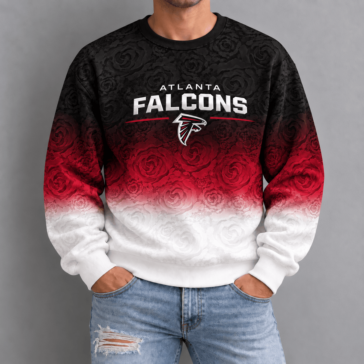 ATL x NFL Embossed Rose Ombre Sweatshirt