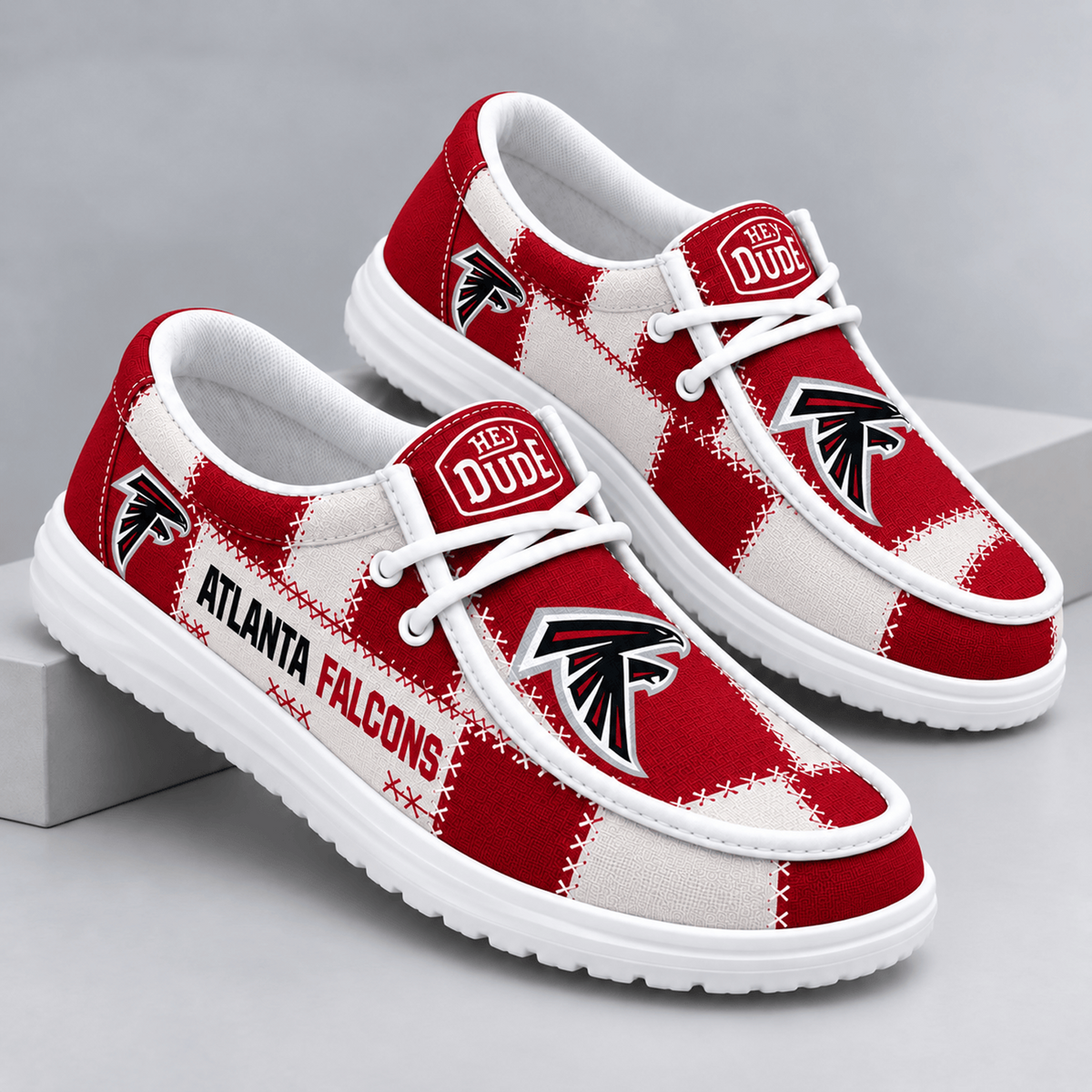ATL x NFL Team Logo Patchwork Loafer Shoes
