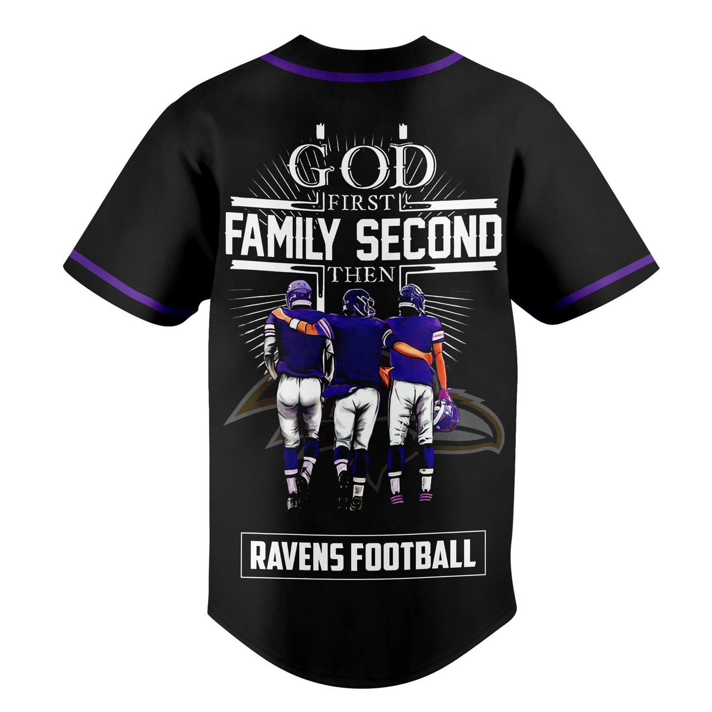 BAL x NFL God First, Family Second – Faith & Brotherhood Football Jersey