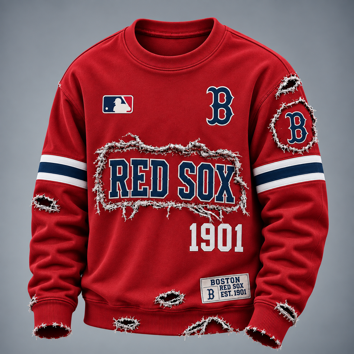 BOS x MLB Distressed Premium SweatShirt