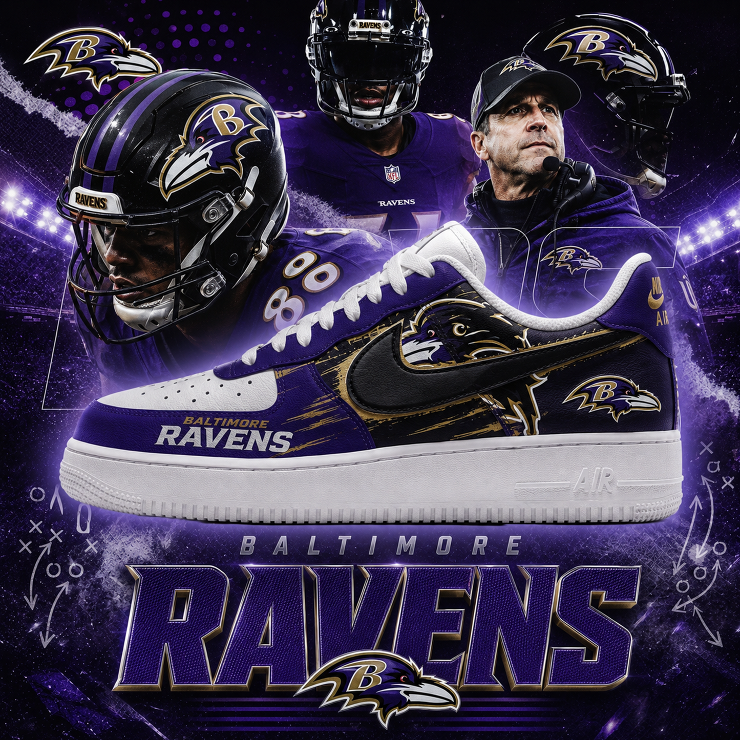 BR x NFL Luxury AF1 Sneakers