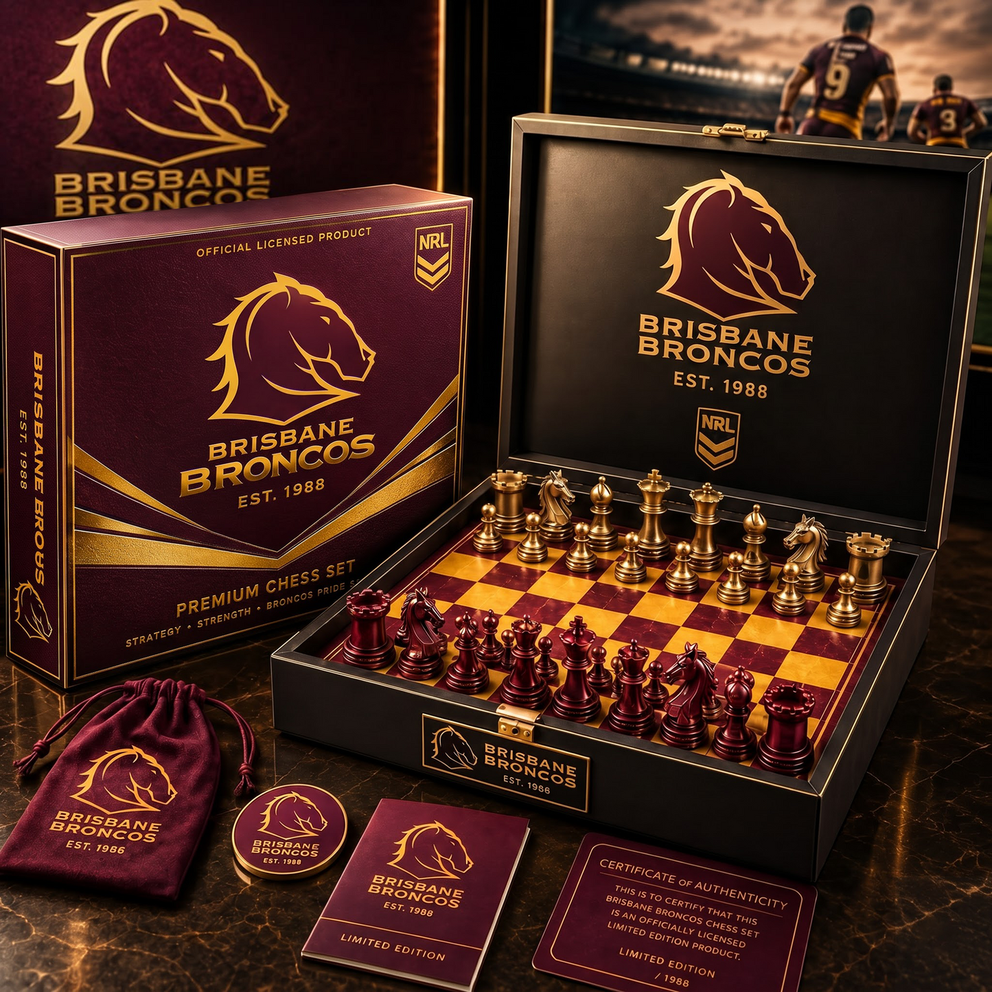 BRI X PREMIUM NRL CHAMPIONS CHESS SET – LIMITED COLLECTOR EDITION