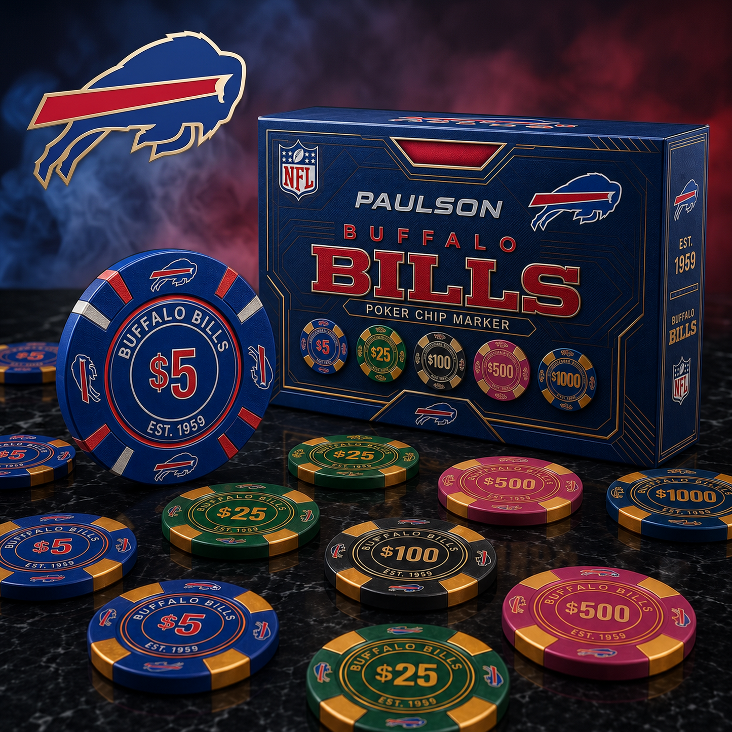 BUF X NFL Personalized Premium Poker Chip Gift