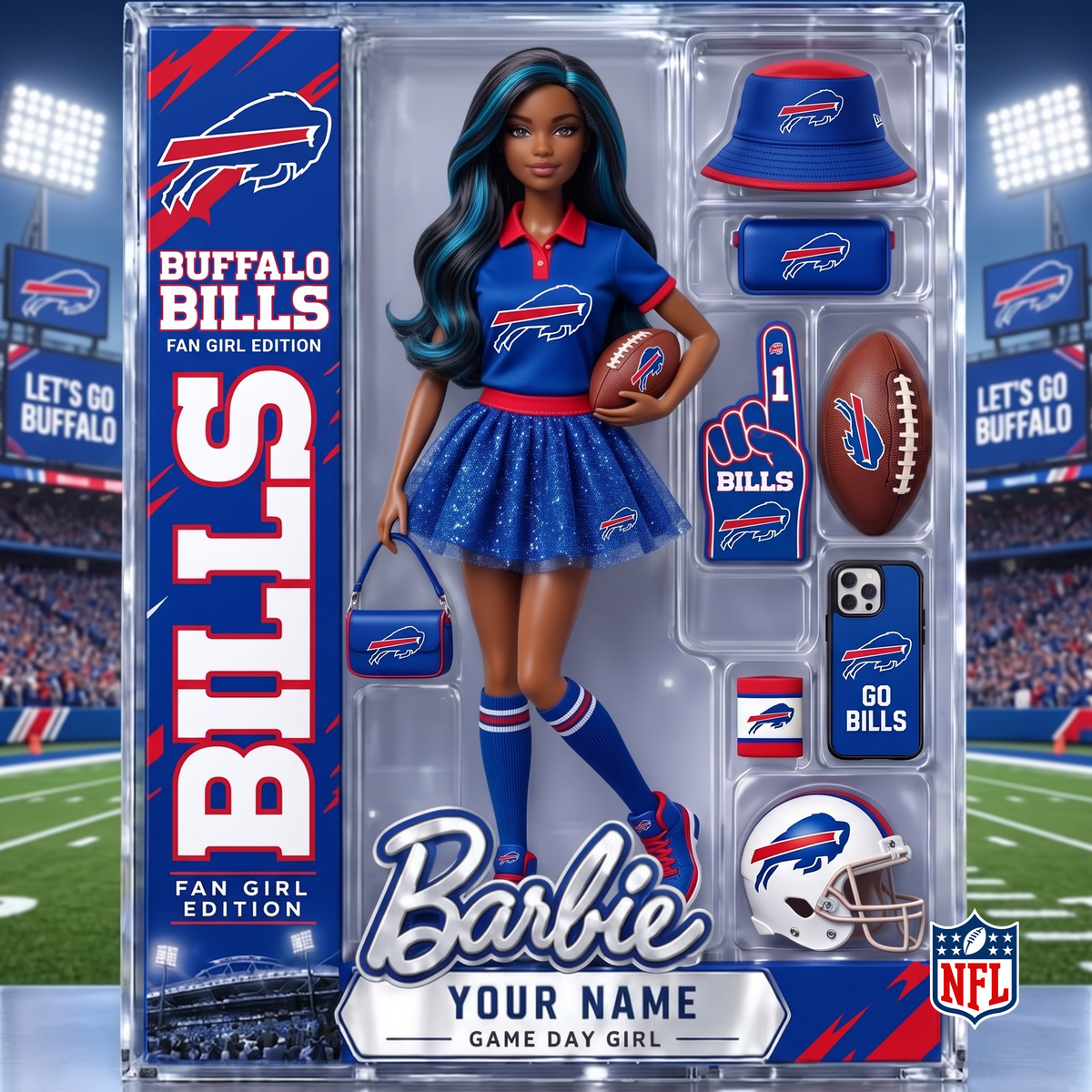 BUF x NFL Barbie Limited Acrylic Block Plaque