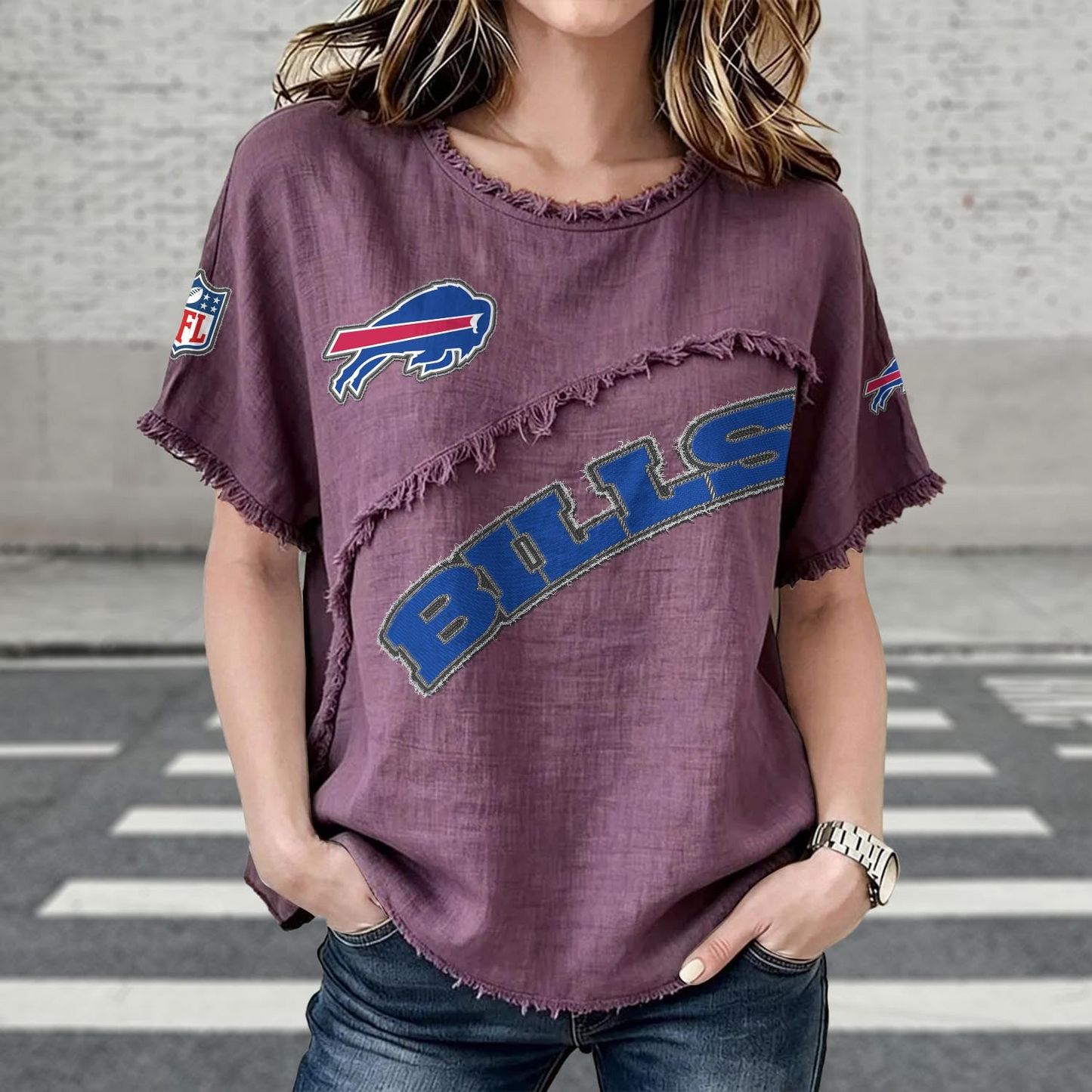 BUF x NFL Women’???s Vintage O-Neck 2905 DatND DVT