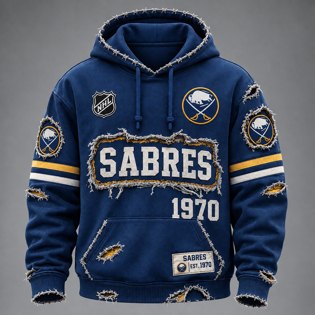 BUF x NHL Distressed Premium Hoodie