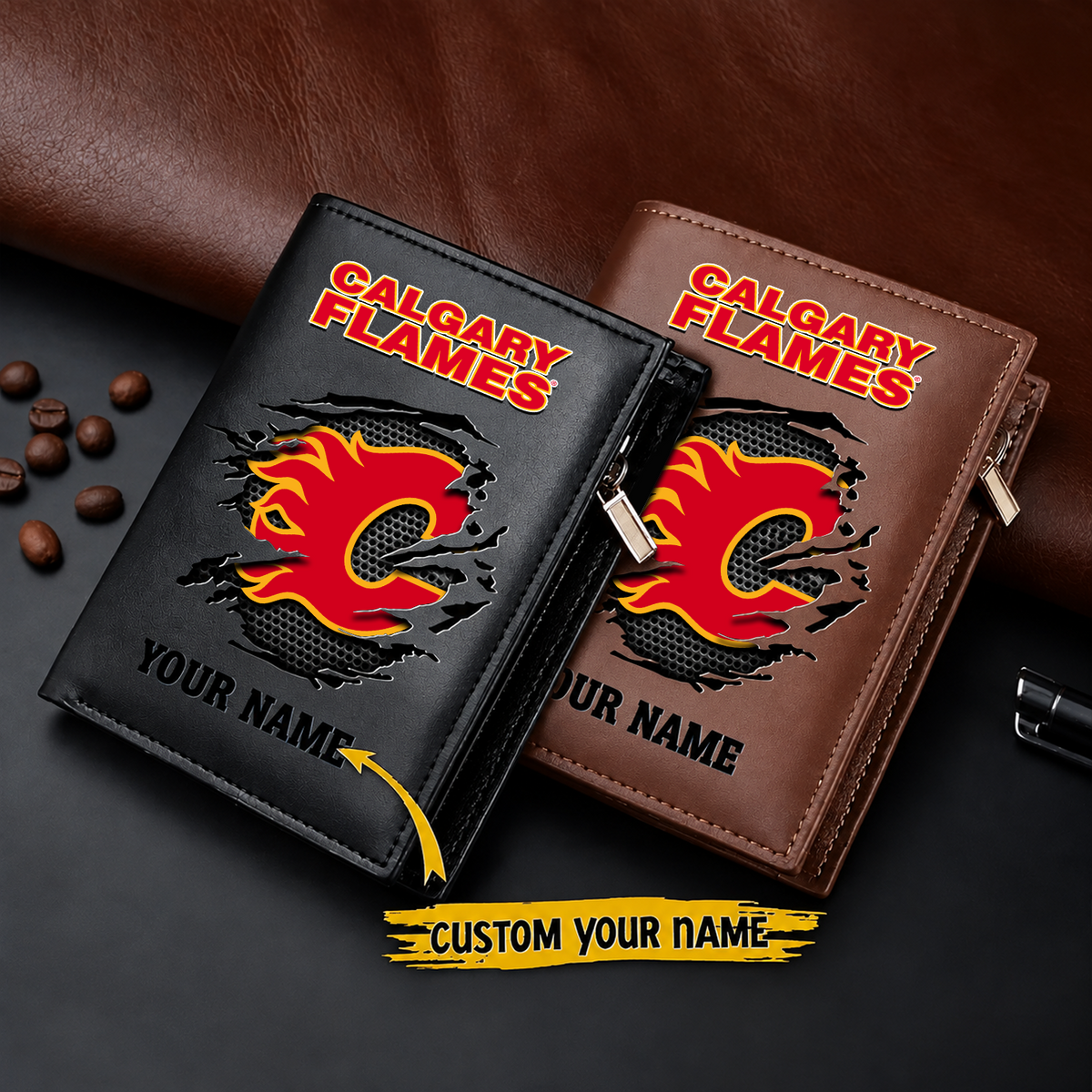 CAL x NHL Men Slim Vertical Wallets New