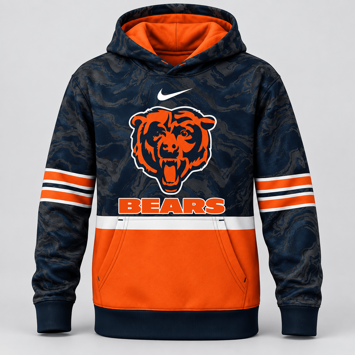 CHI Premium NFL Camo Colorblock Pullover Hoodie