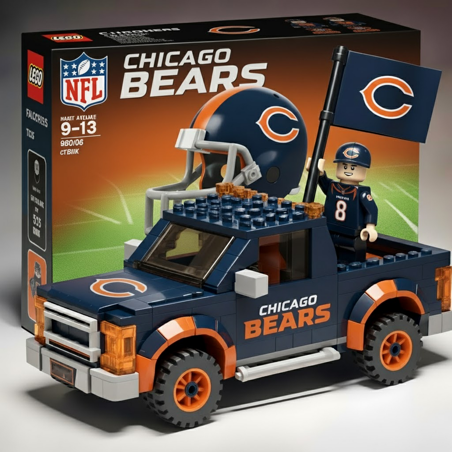 CHI x NFL Building Blocks Truck Toy Set DatND DVT
