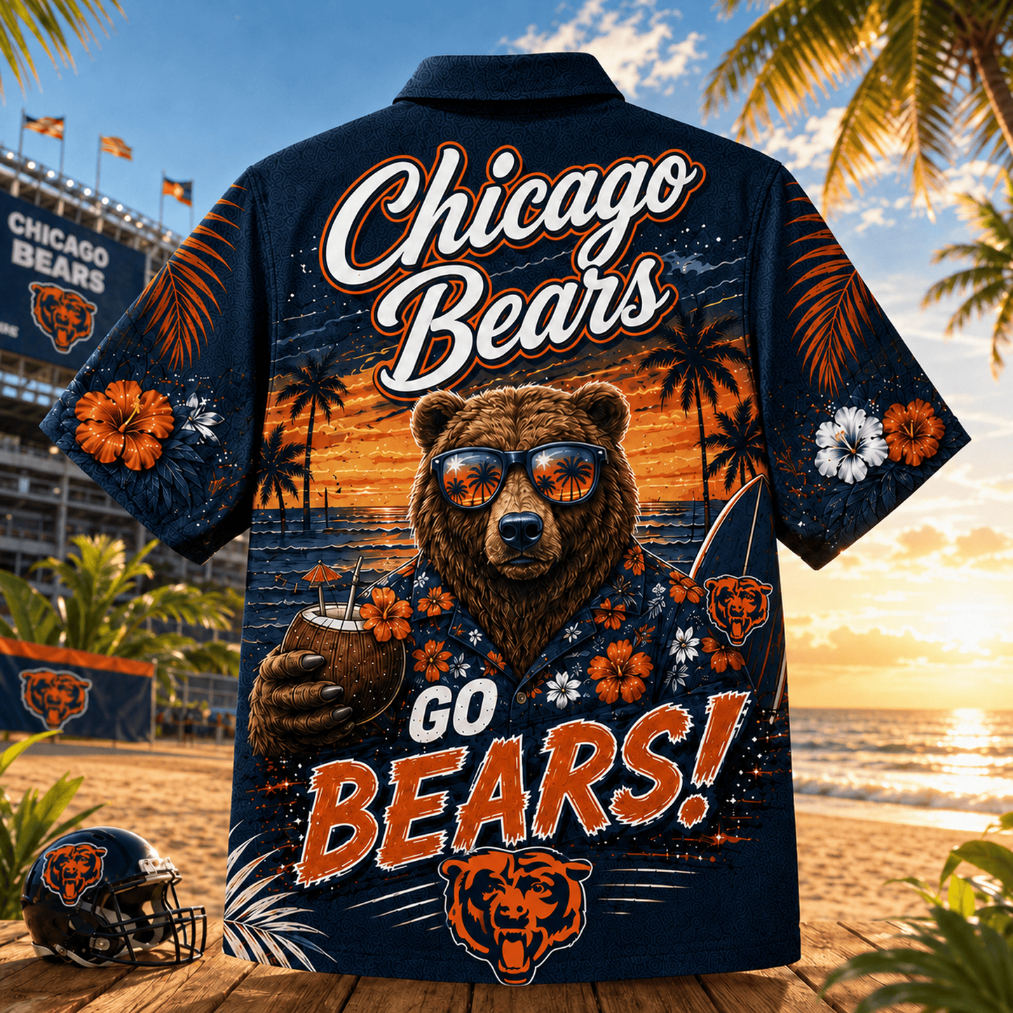 CHI x NFL Premium Beach Vibes Hawaiian Shirt