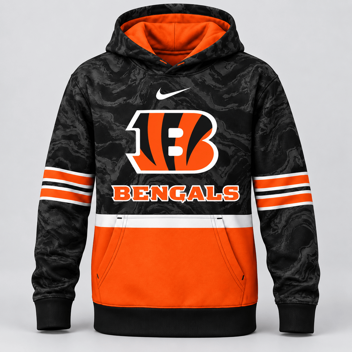 CIN Premium NFL Camo Colorblock Pullover Hoodie