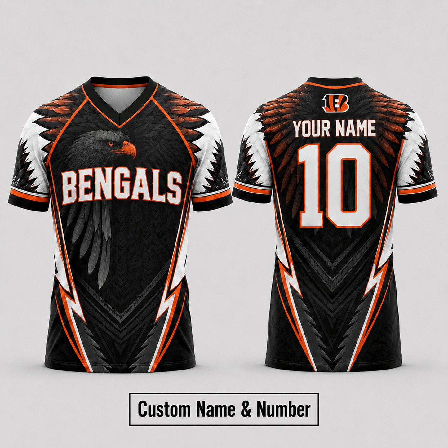 CIN x NFL Premium Custom Name And Number Jersey For Fierce Football Fans