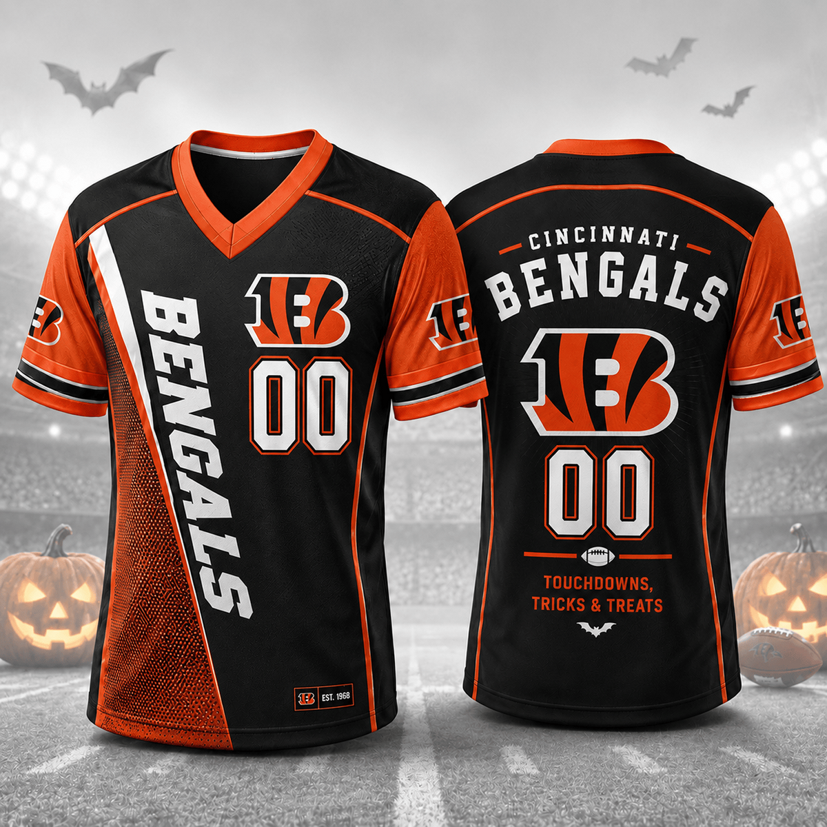 CIN x NFL Premium Halloween Game Night NFL V-Neck