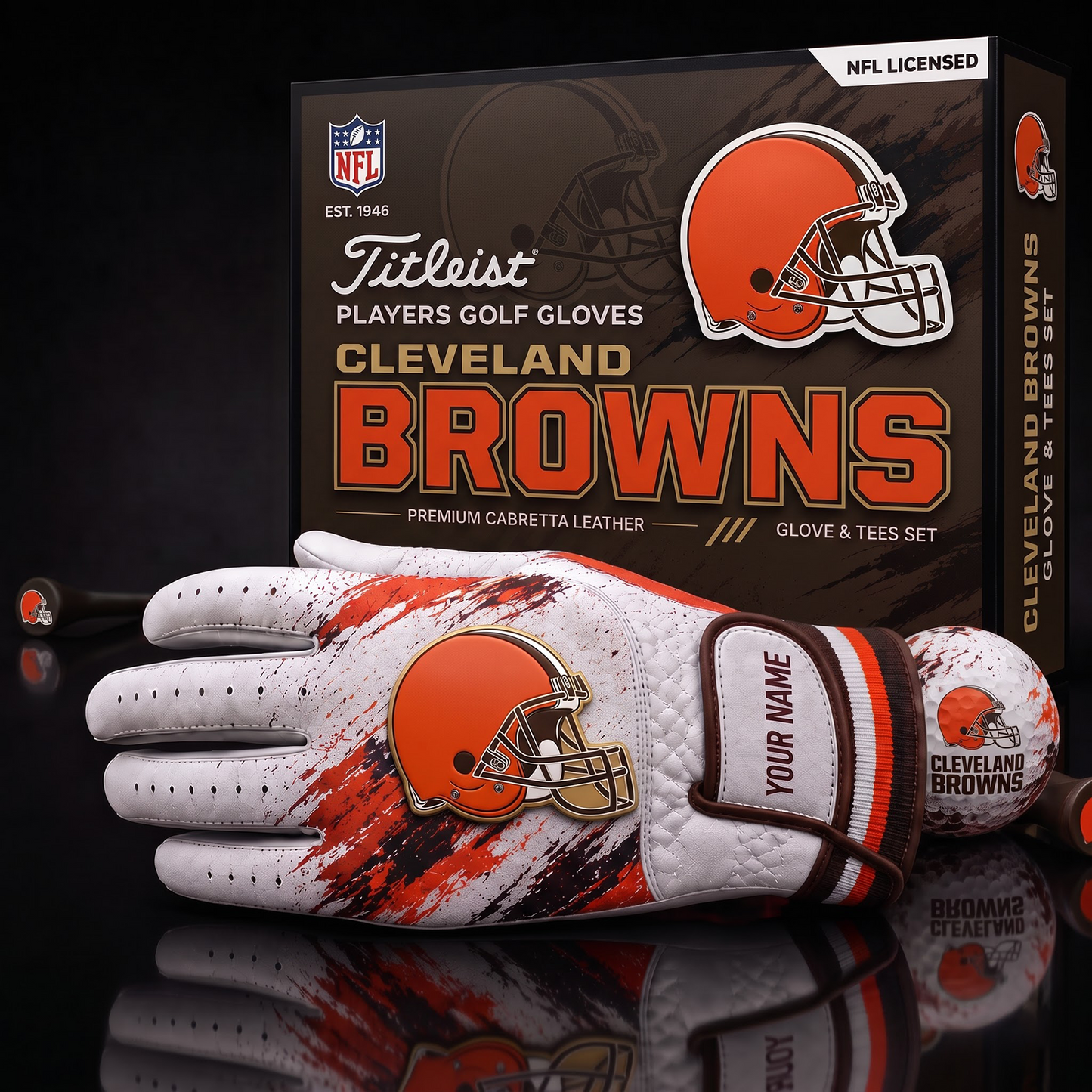CLE NFL LUXURY PERSONALIZED GOLF GLOVE SET LIMITED EDTION