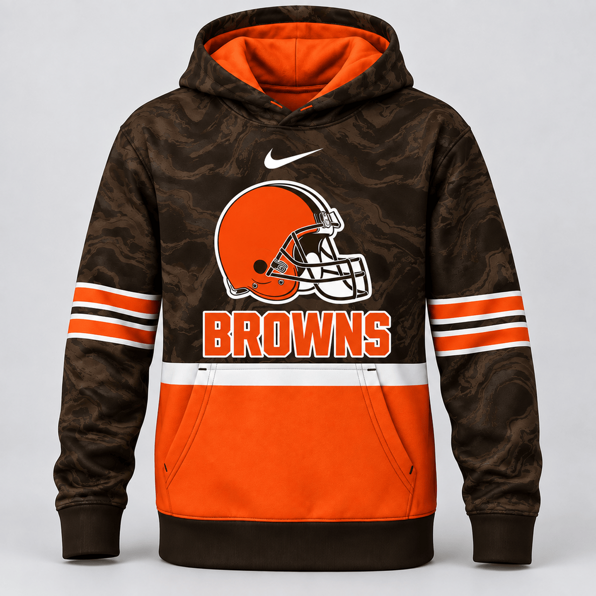 CLE Premium NFL Camo Colorblock Pullover Hoodie