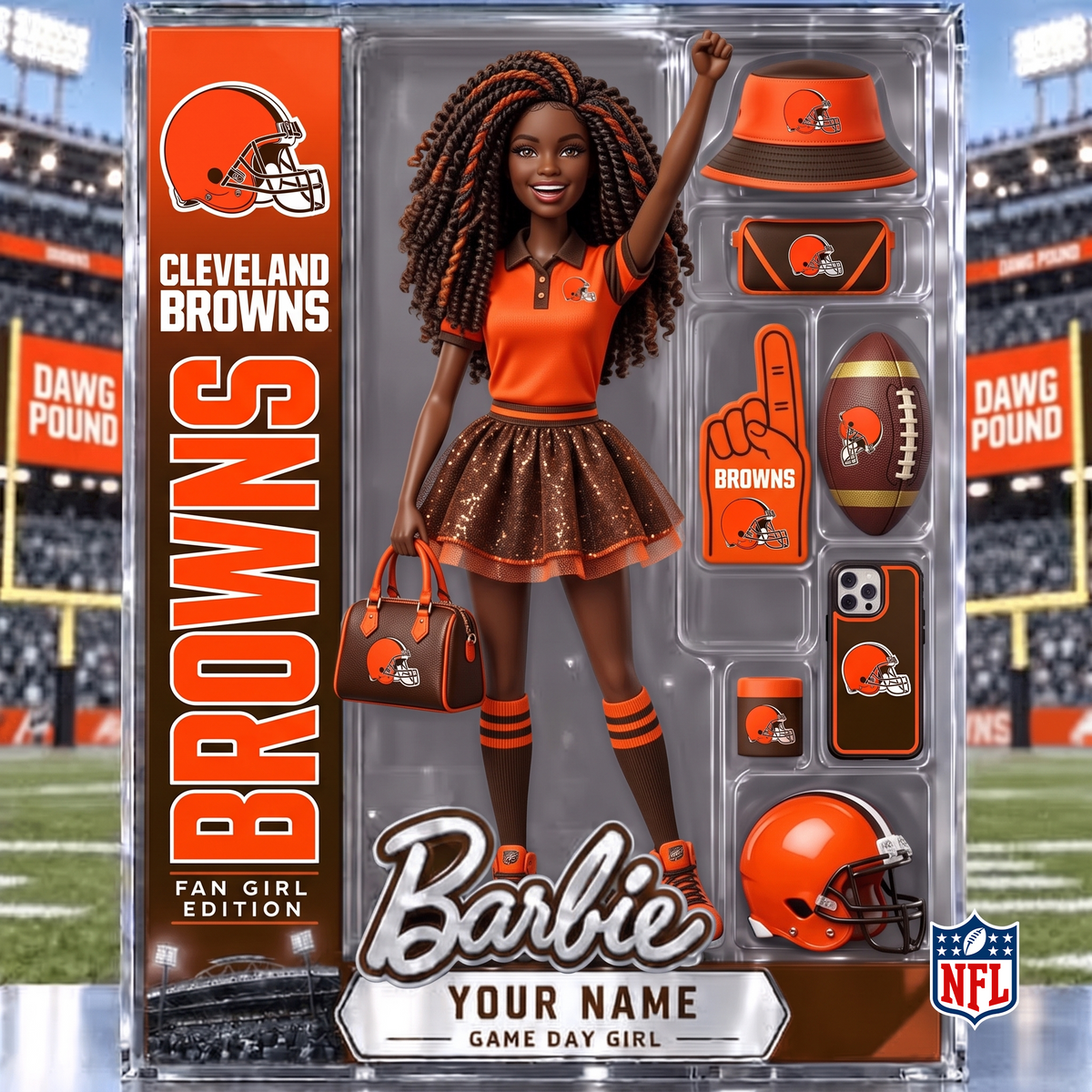 CLE x NFL Barbie Limited Acrylic Block Plaque