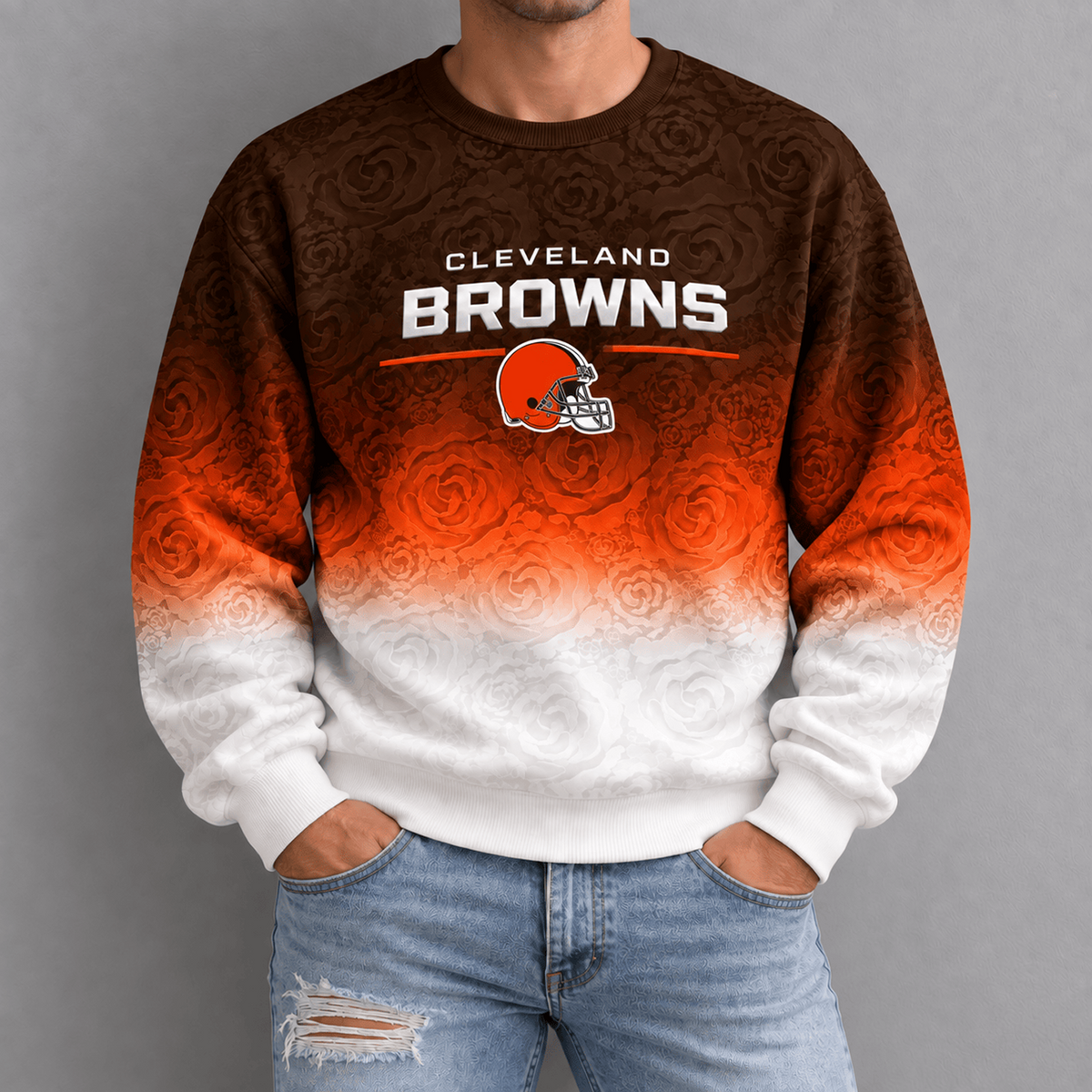 CLE x NFL Embossed Rose Ombre Sweatshirt