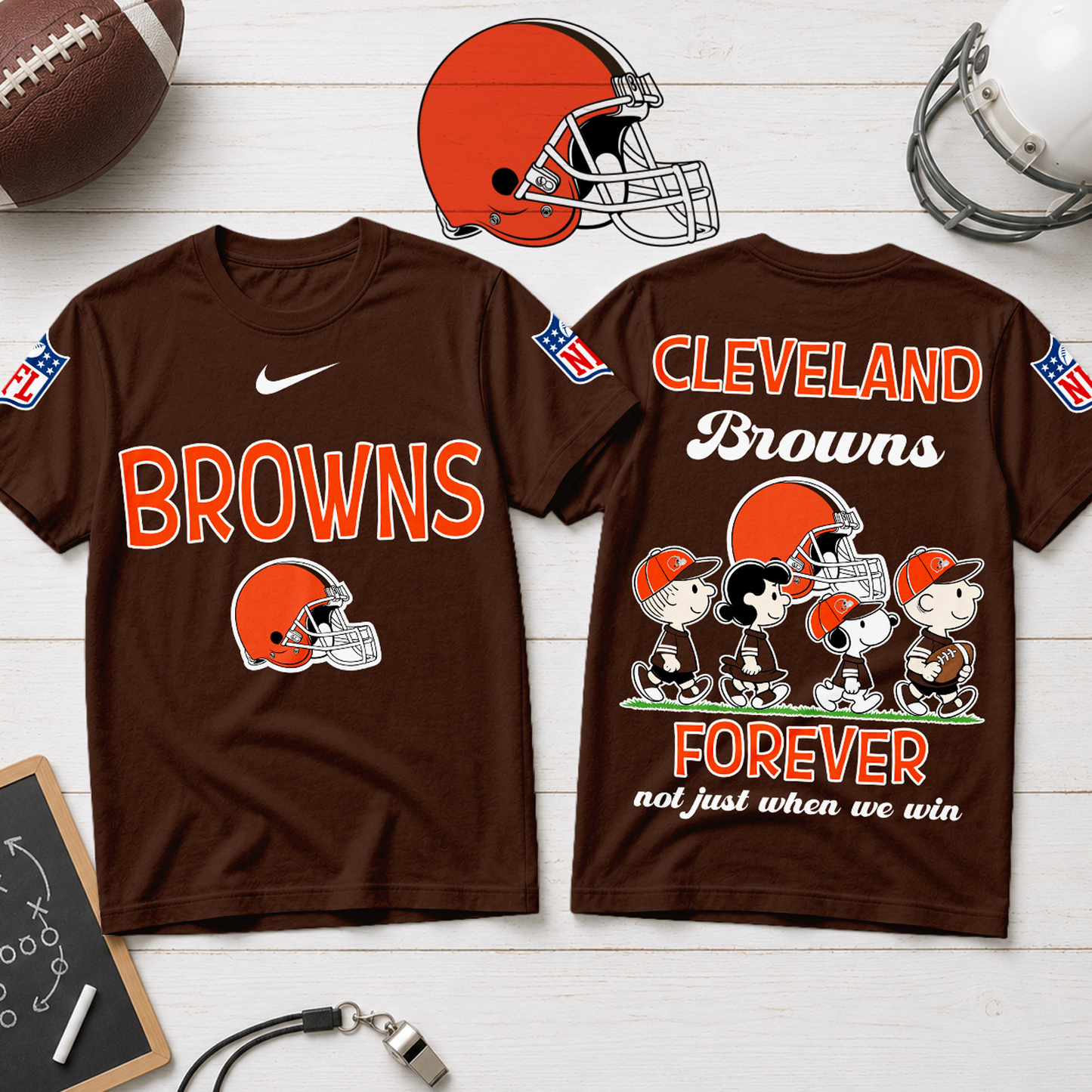 CLE x NFL Forever – Peanuts Football Fan 3D Shirt 2007