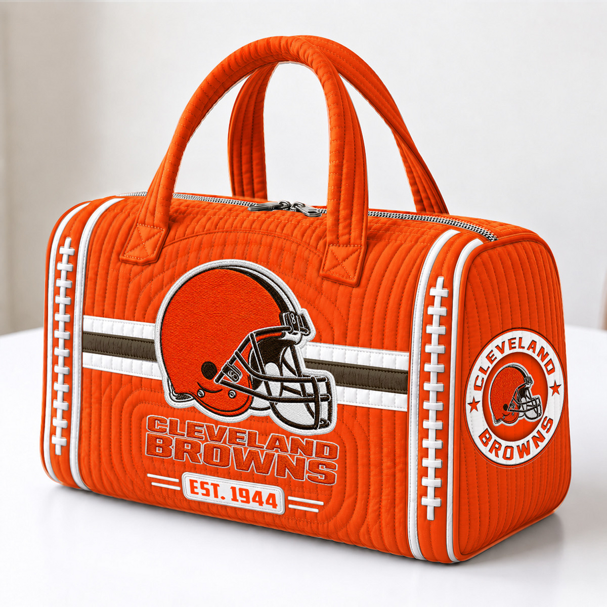 CLE x NFL Quilted Luggage Travel Bag