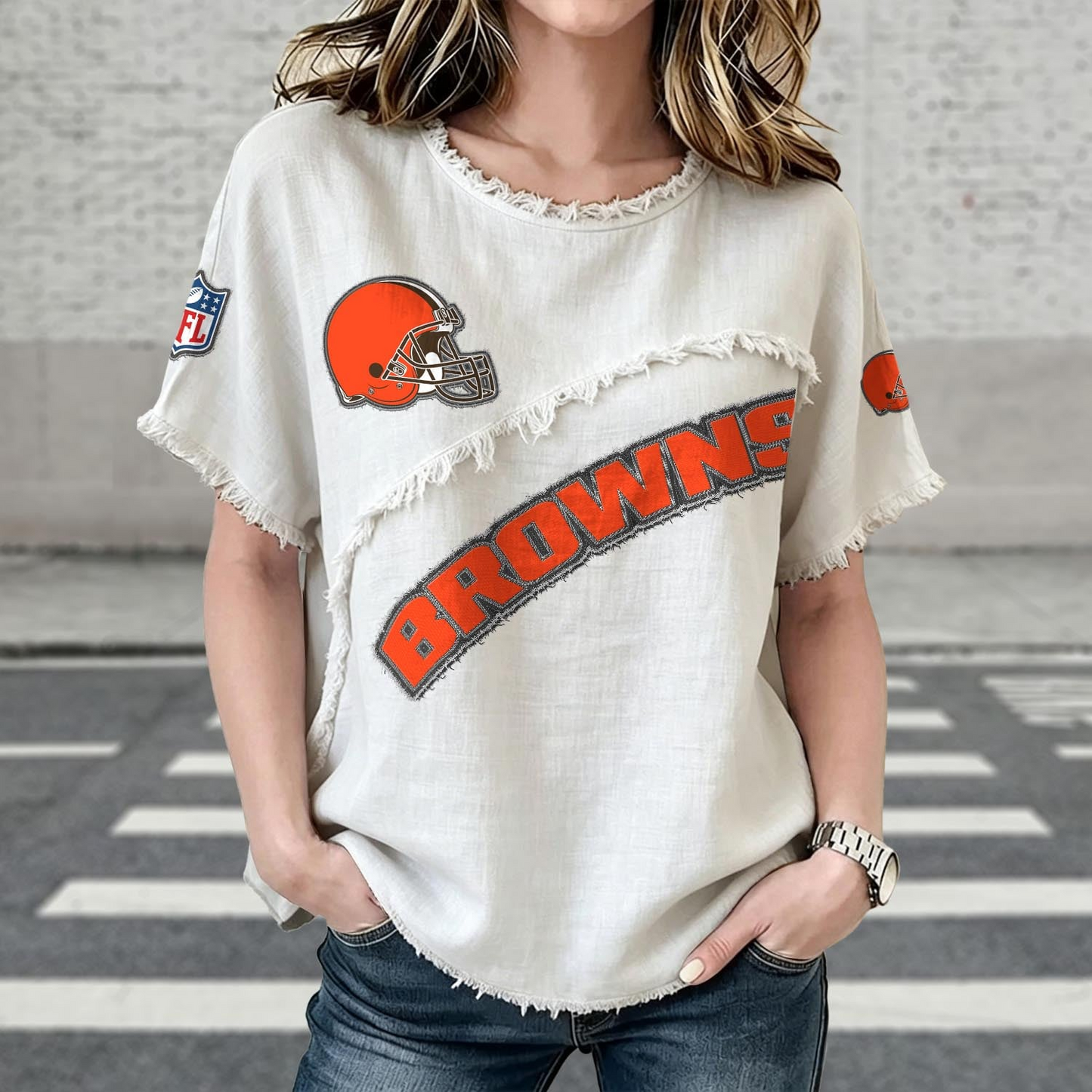 CLE x NFL Women’???s Vintage O-Neck 2905 DatND DVT