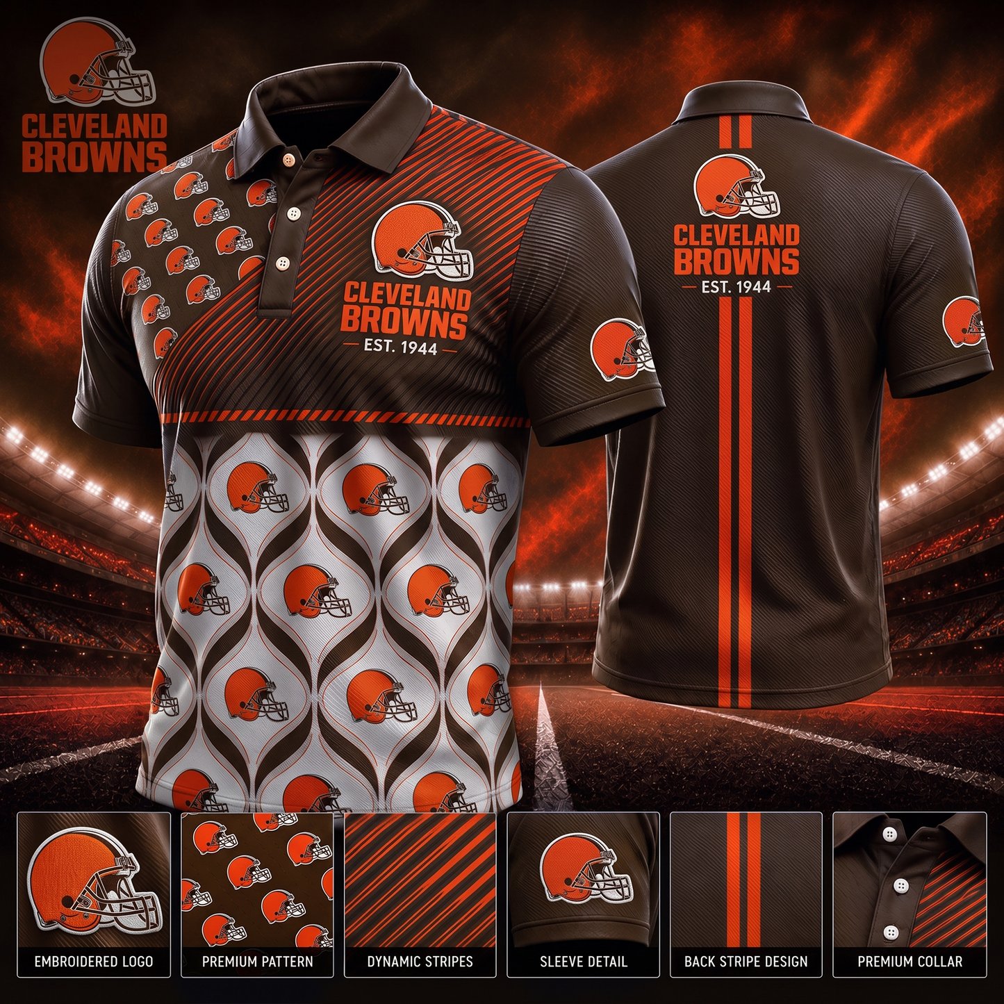 CLE_PREMIUM NFL EXCLUSIVE POLO SHIRT LIMITED EDITION 200726
