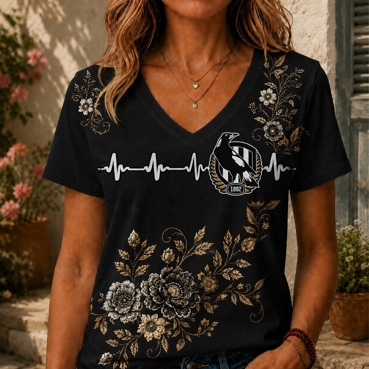 COL x AFL Luxury Women V-Neck Shirt