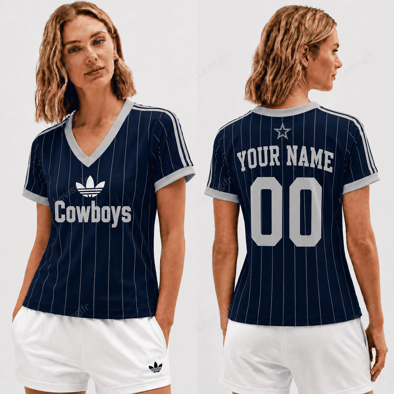DC x NFL Premium Women V-neck Shirt Personalized Gift For Fan