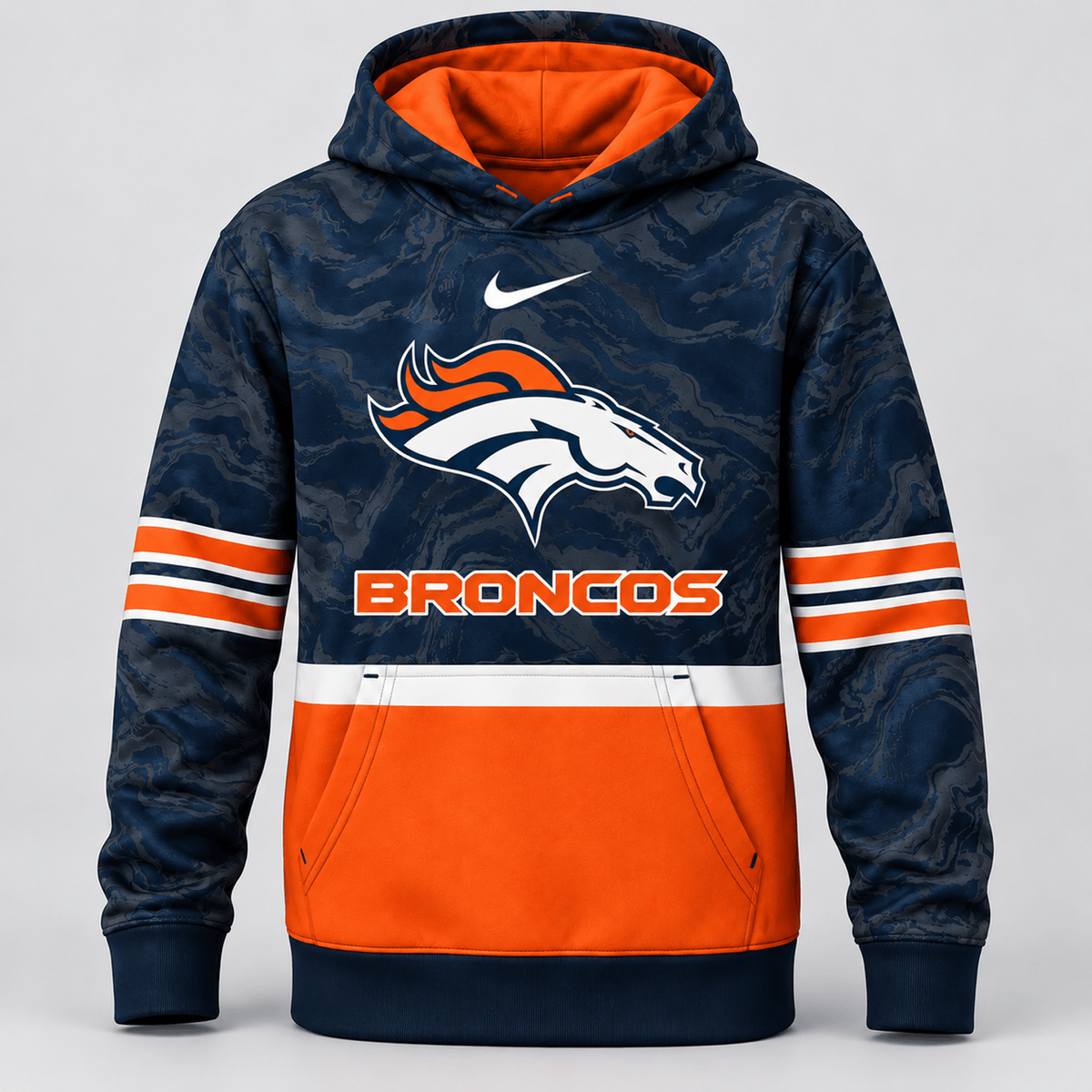 DEN Premium NFL Camo Colorblock Pullover Hoodie
