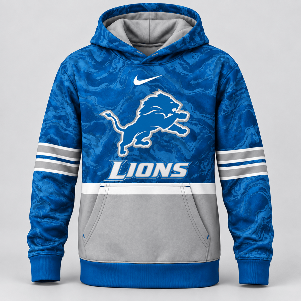 DET Premium NFL Camo Colorblock Pullover Hoodie