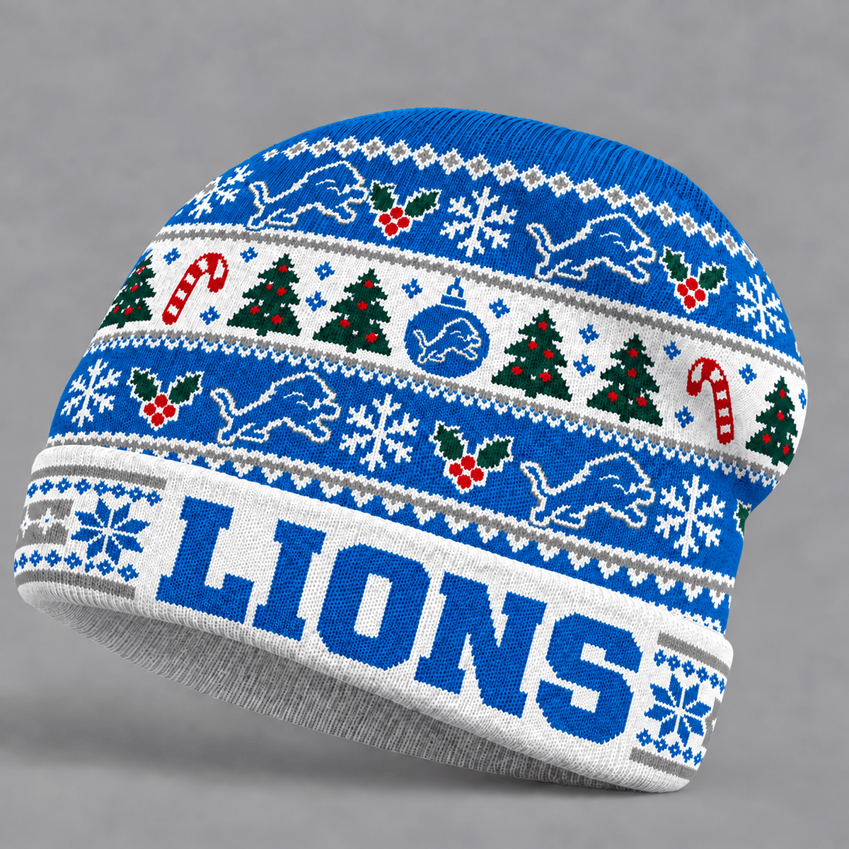 DET x NFL Christmas Game Day Beanie Hat