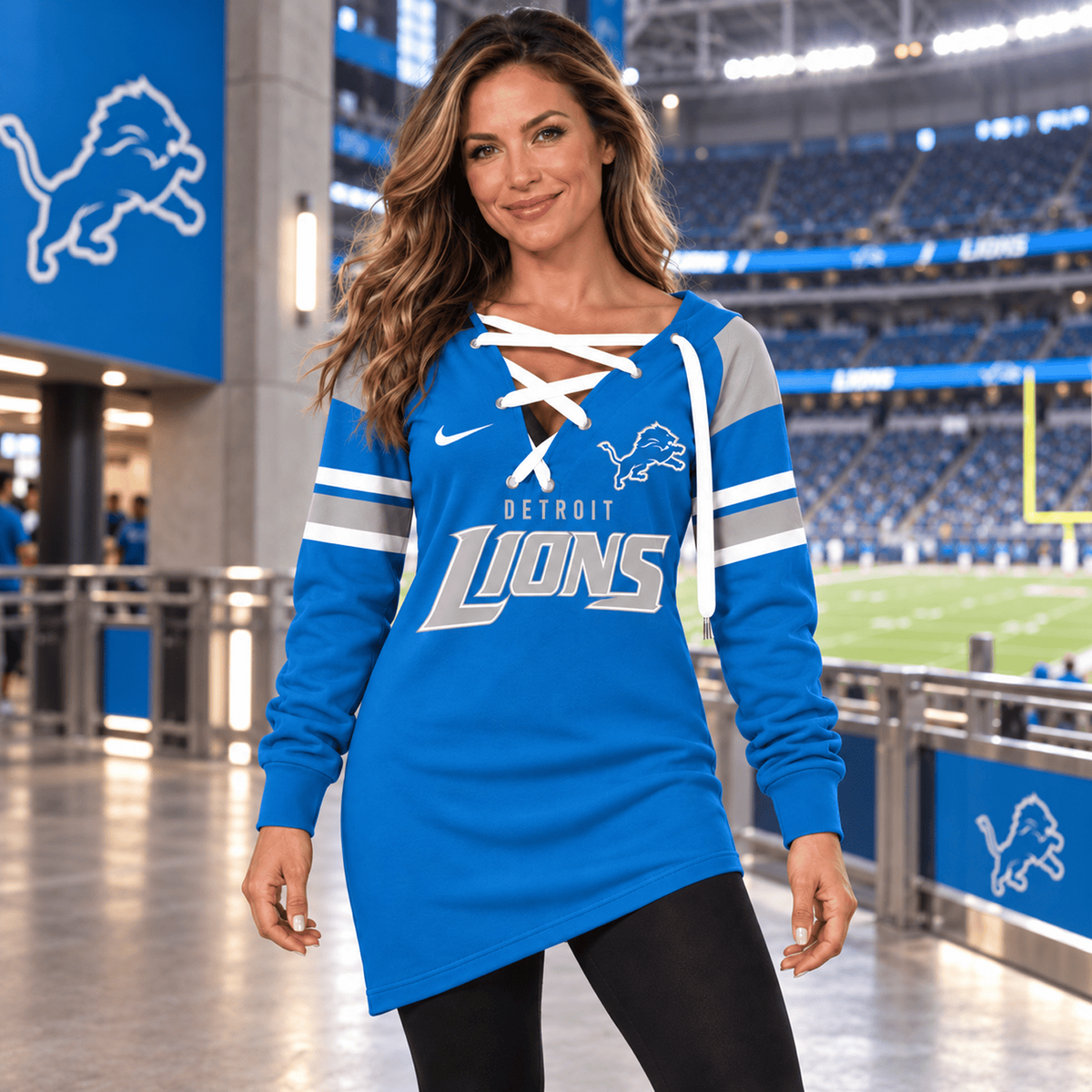 DET x NFL Game Day Spirit Lace-Up Sweatshirt