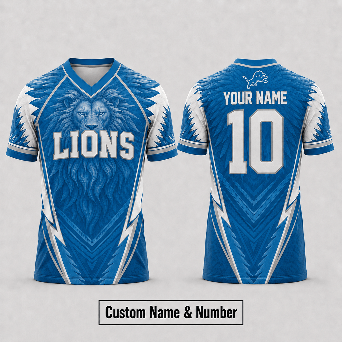 DET x NFL Premium Custom Name And Number Jersey For Fierce Football Fans