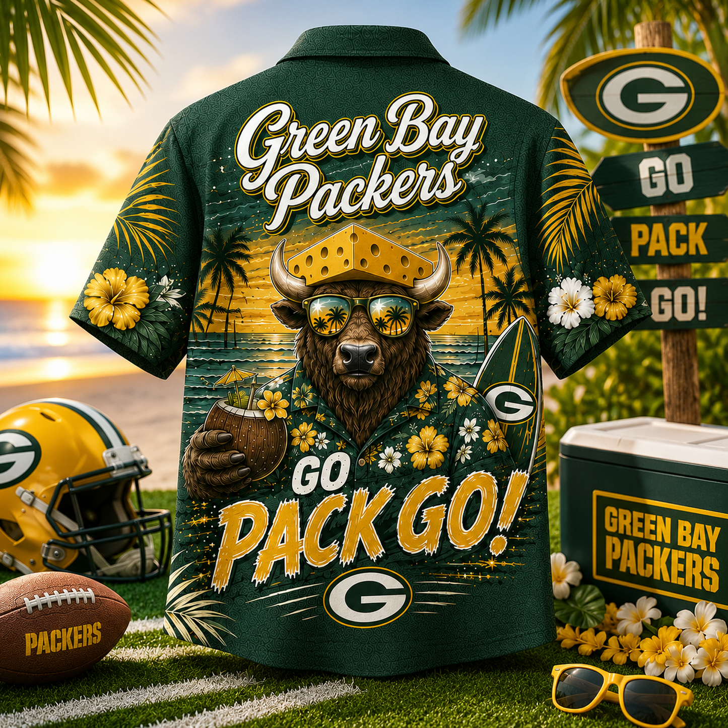 GB x NFL Premium Beach Vibes Hawaiian Shirt