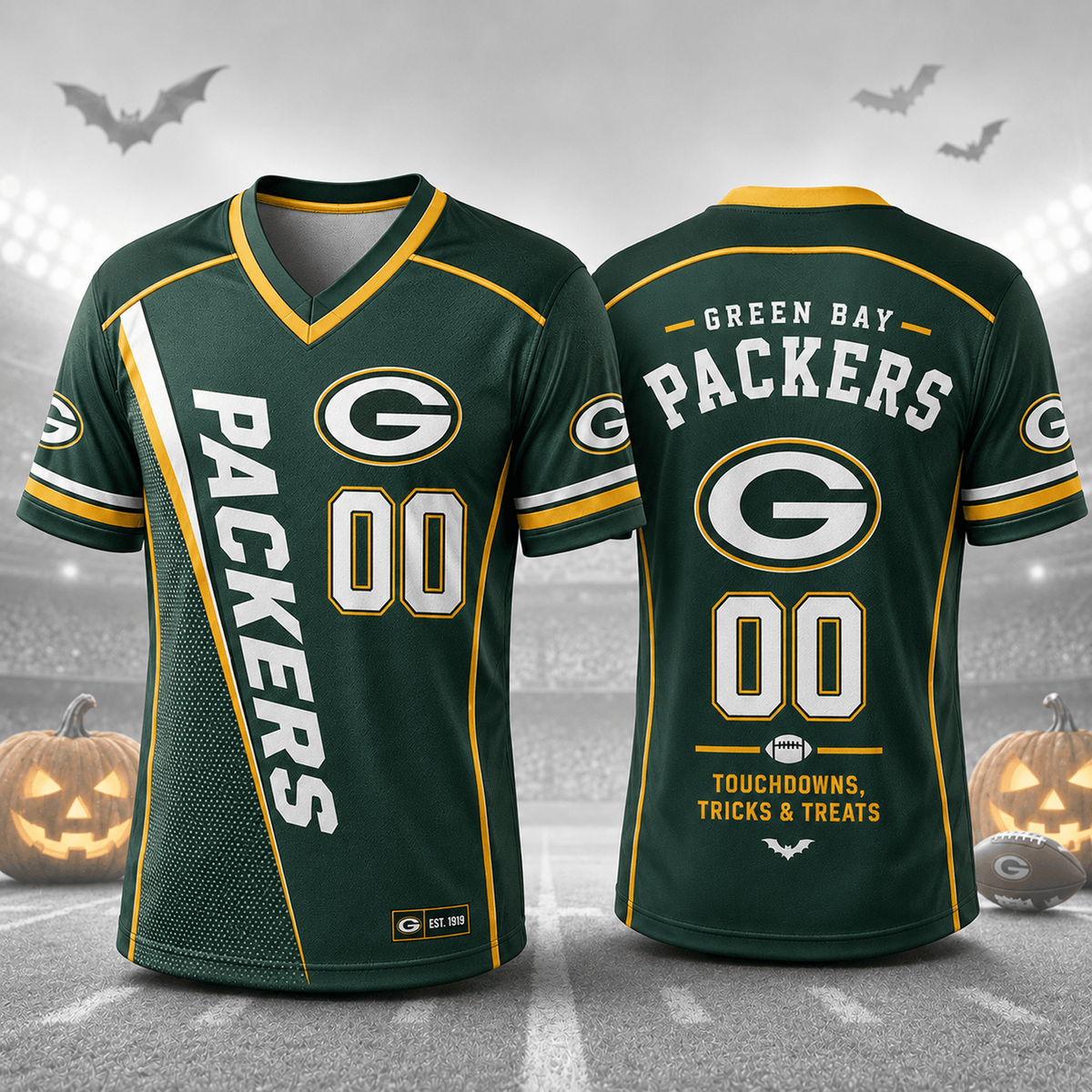 GB x NFL Premium Halloween Game Night NFL V-Neck