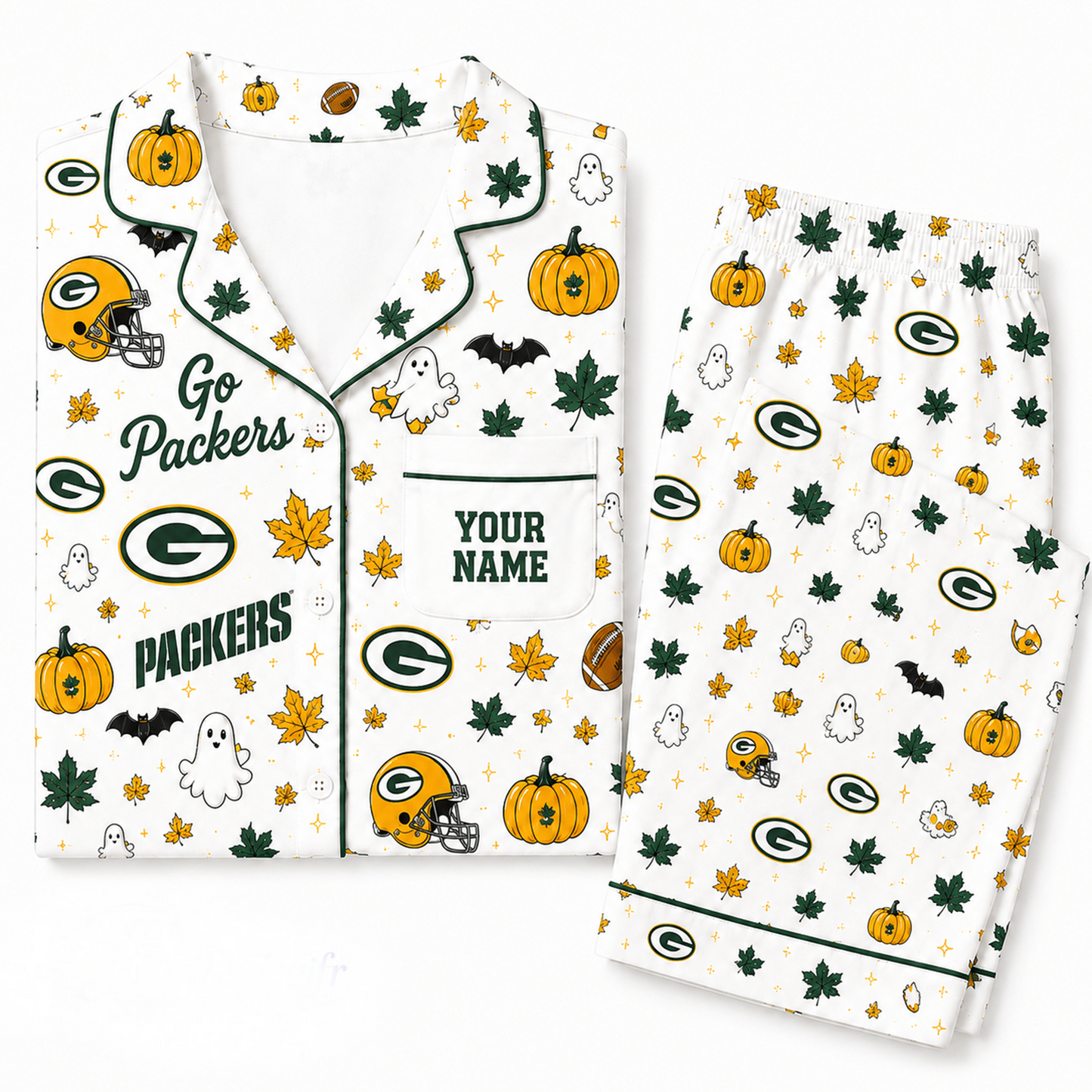 GBP x NFL Halloween Personalized Set Long Pajamas
