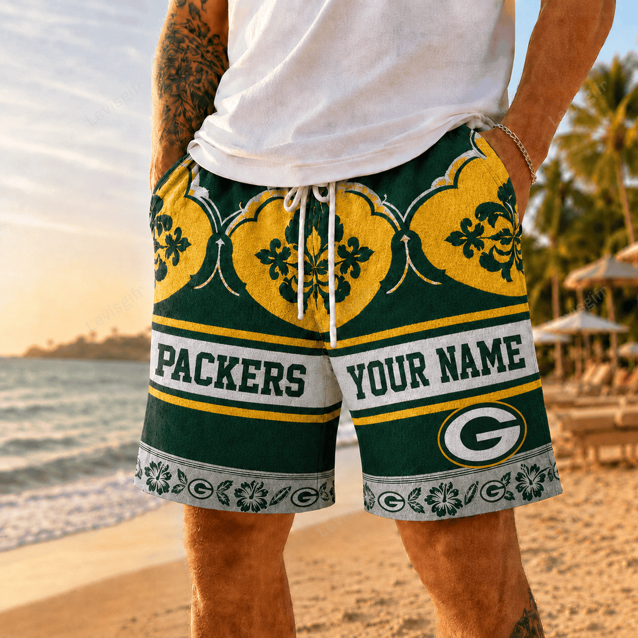 GBP x NFL Premium Beach Short Personalized Gift For Fan
