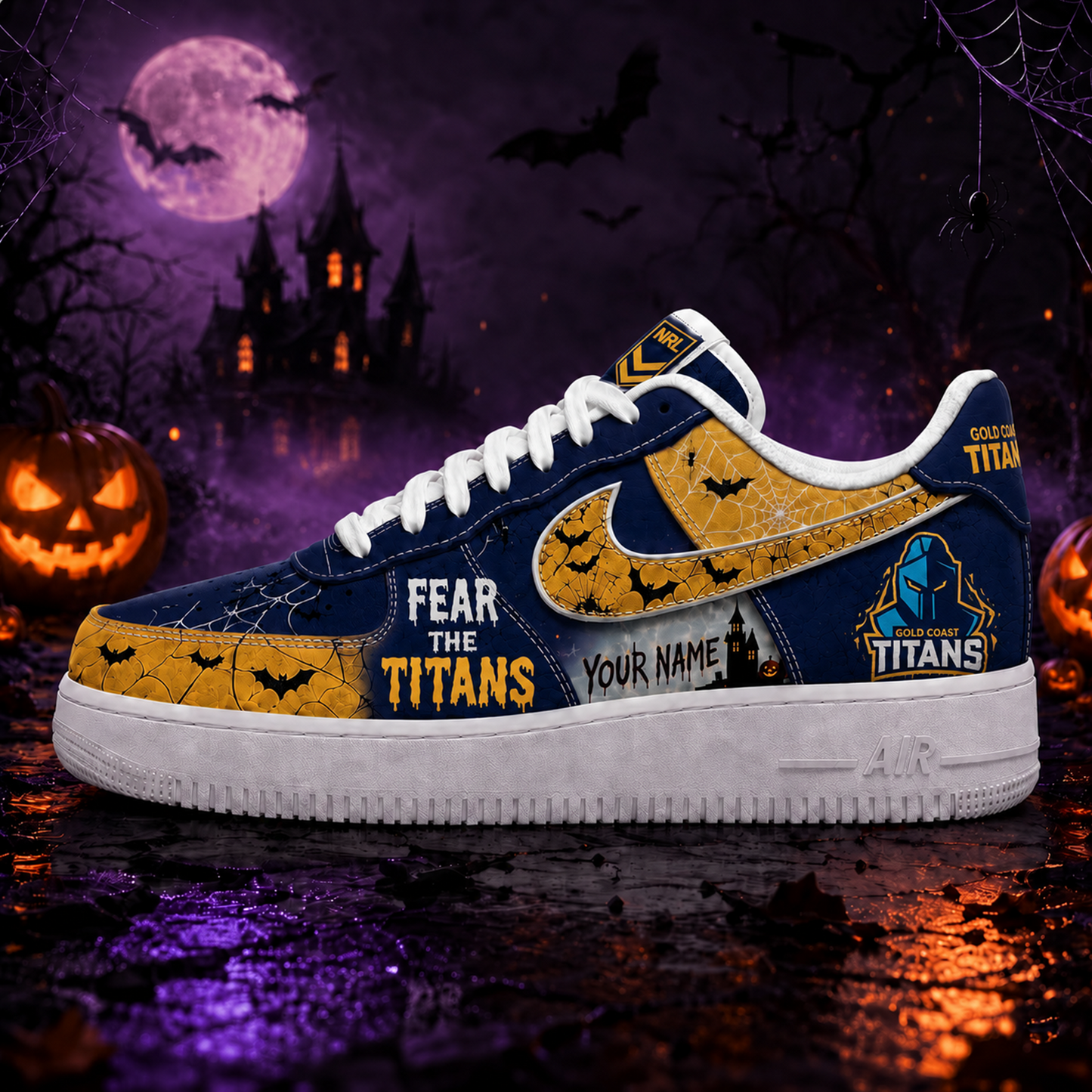 GCT Premium NRL Fear The Team Halloween AF1 Sneakers