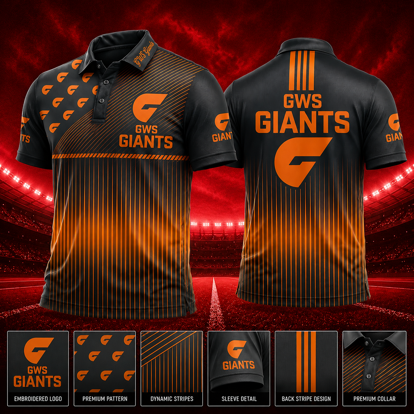 GWS X PREMIUM AFL EXCLUSIVE POLO SHIRT LIMITED EDITION V2