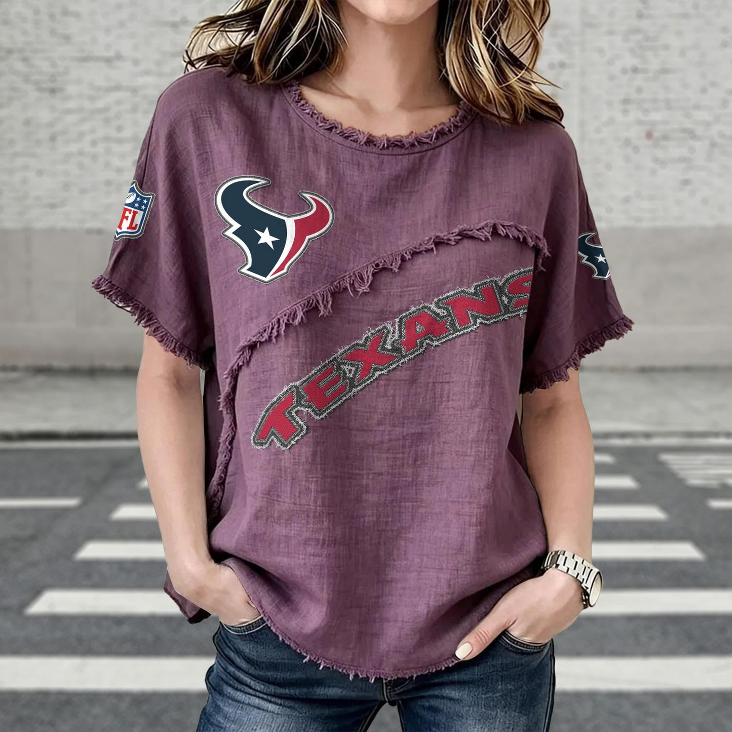 HOU x NFL Women’???s Vintage O-Neck 2905 DatND DVT