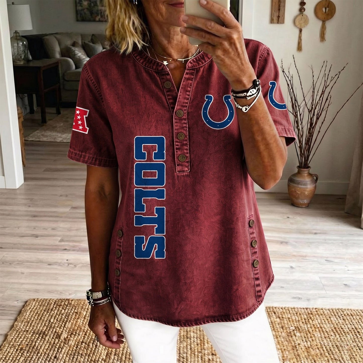 IND x NFL Women’???s Denim Casual Tops DATND LBN 190526