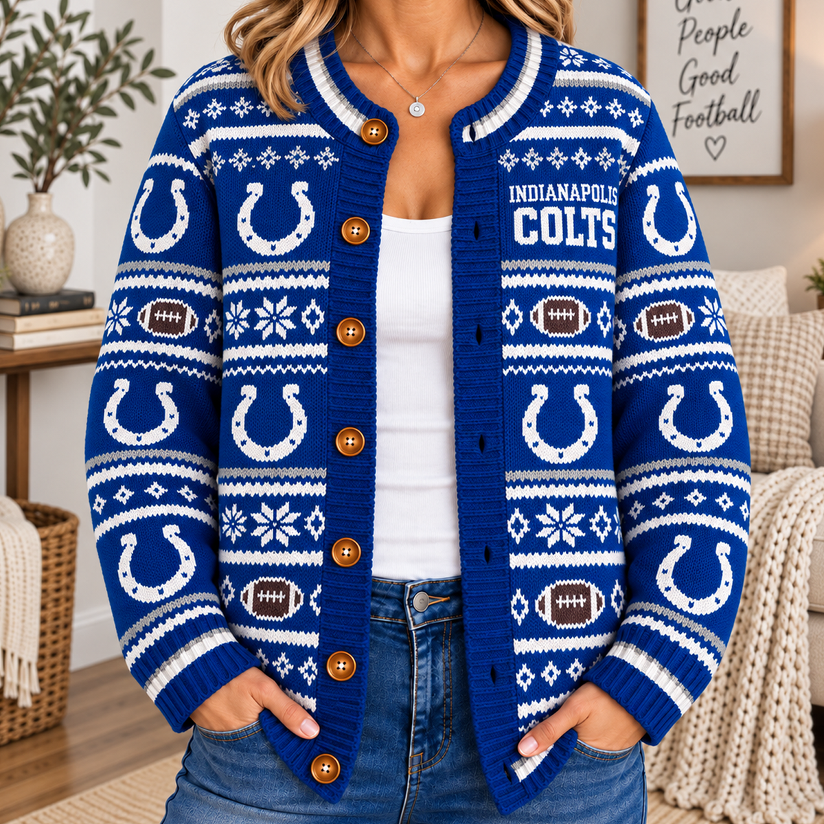 IND x NFL Women's Cardigan Sweater
