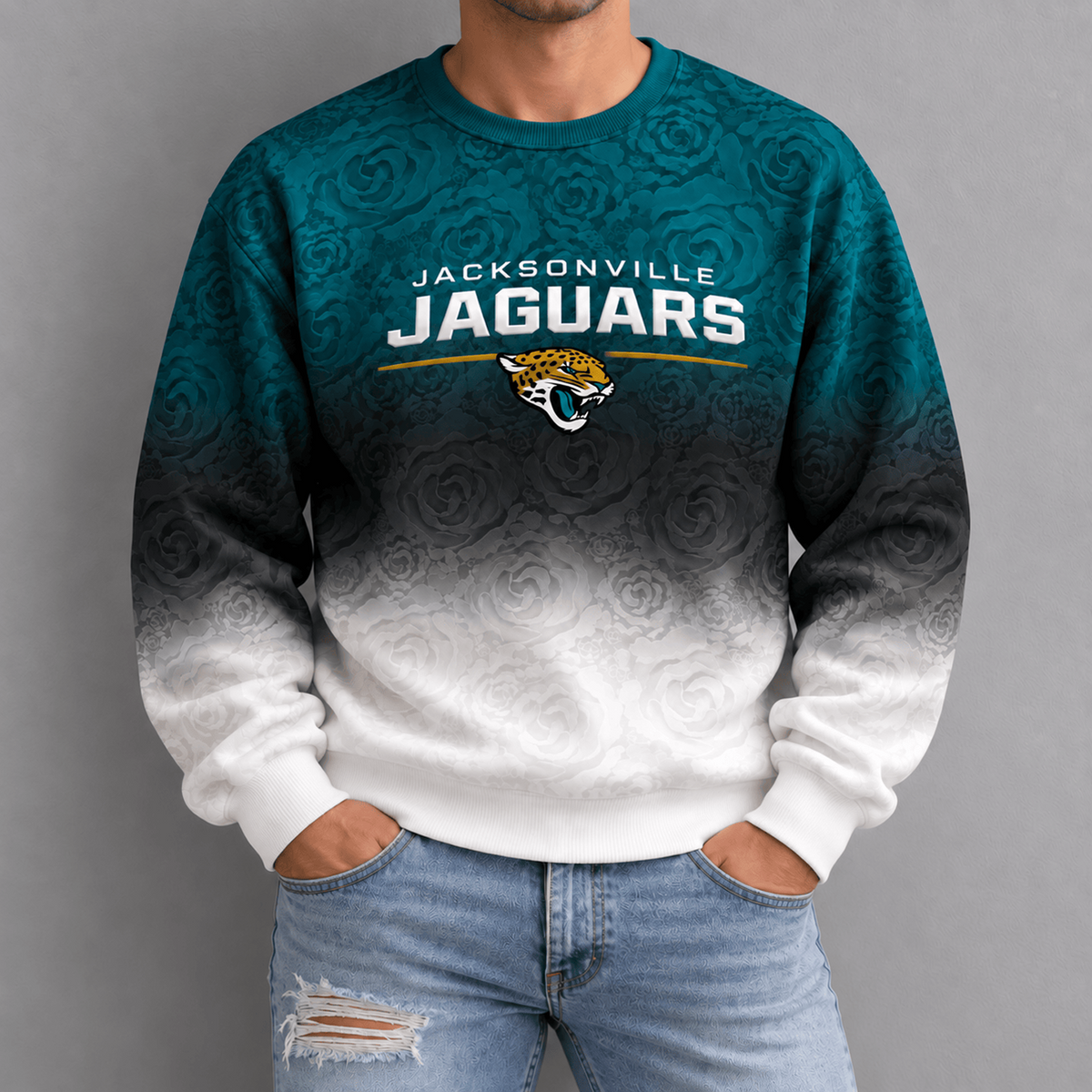 JAC x NFL Embossed Rose Ombre Sweatshirt
