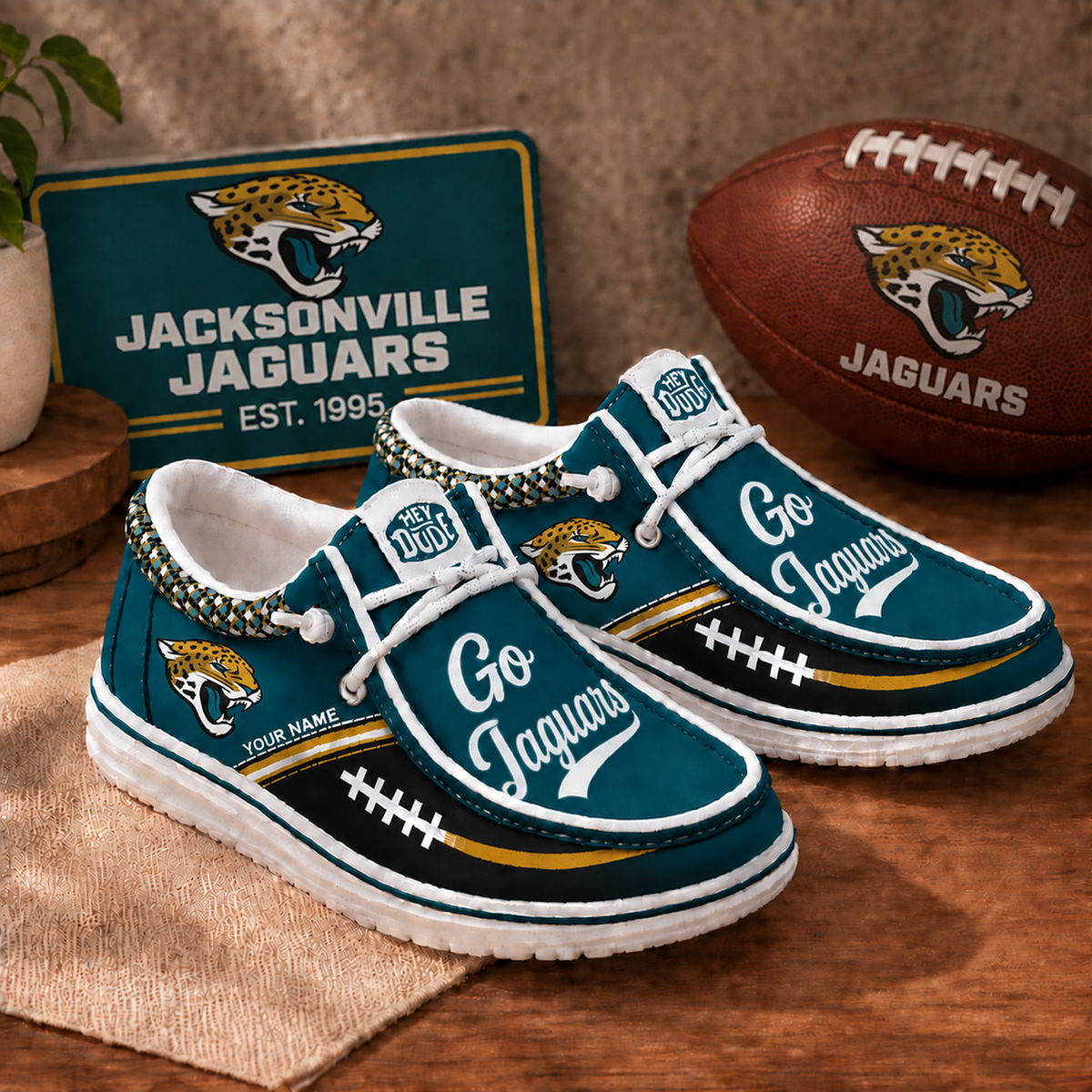 JAC x NFL Personalized New Style Hey Dude Shoes