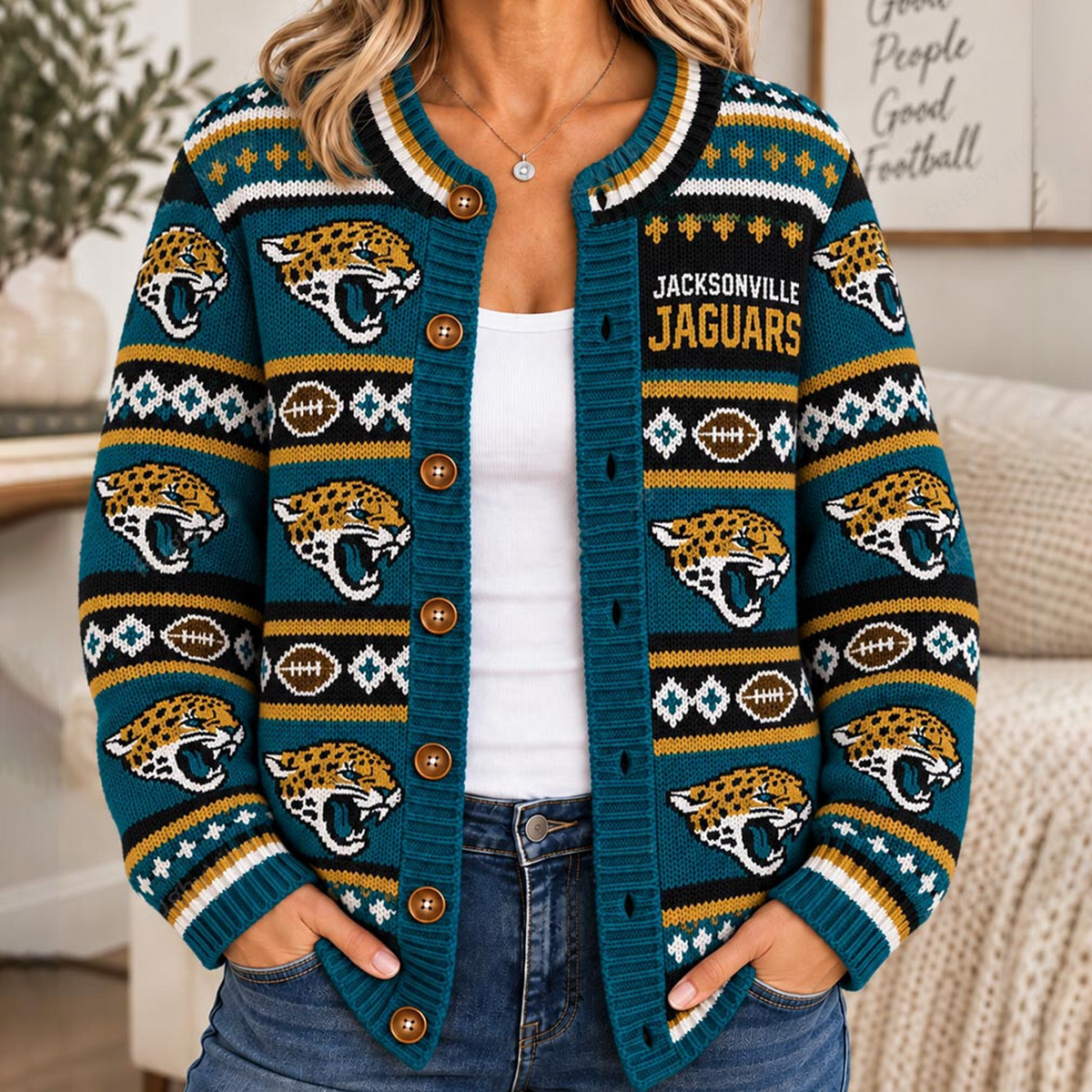 JAC x NFL Women's Cardigan Sweater