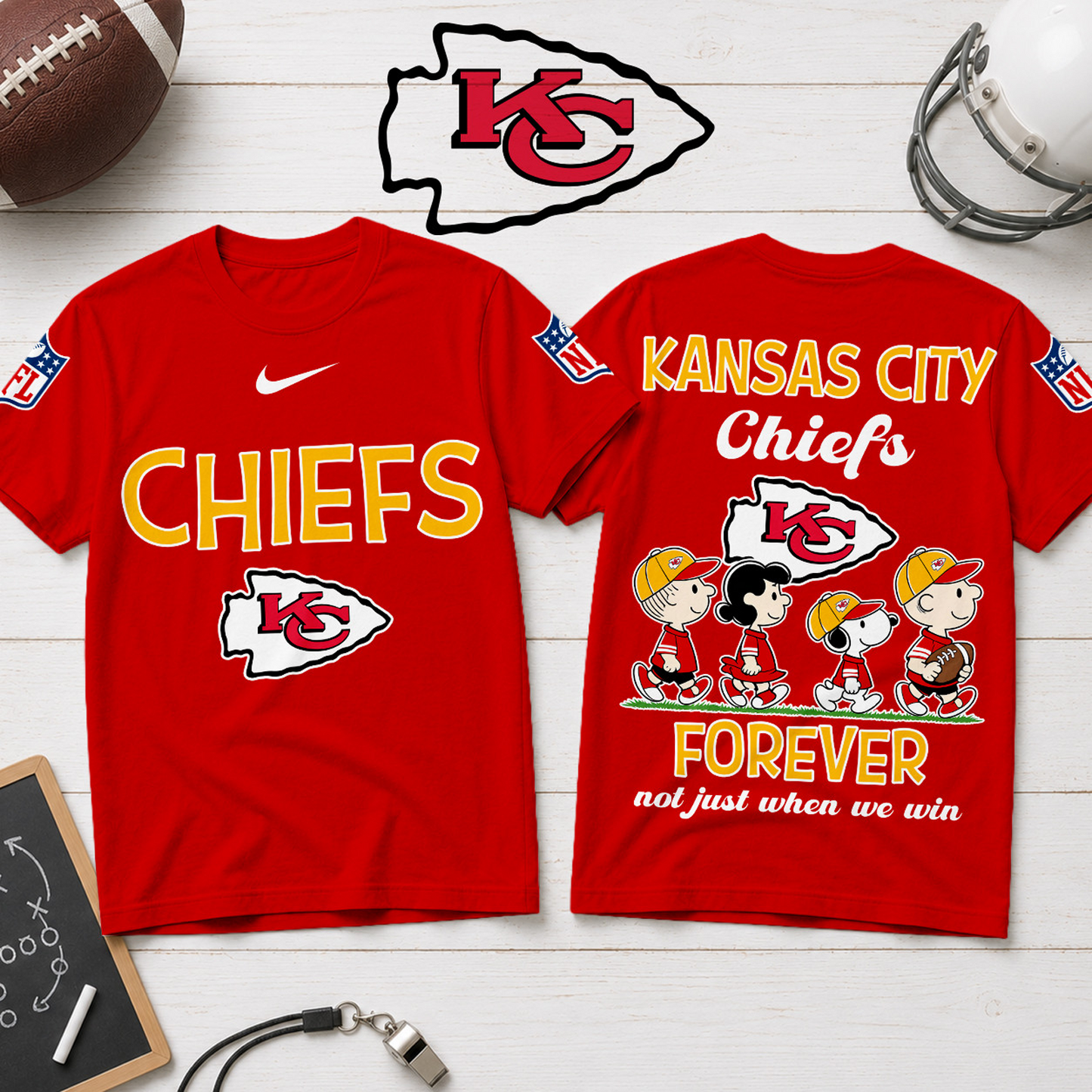 KC x NFL Forever – Peanuts Football Fan 3D Shirt 2007