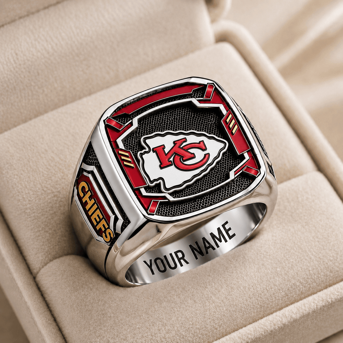 KC x NFL Special Ring Custom Any Name Gift For Fan Love