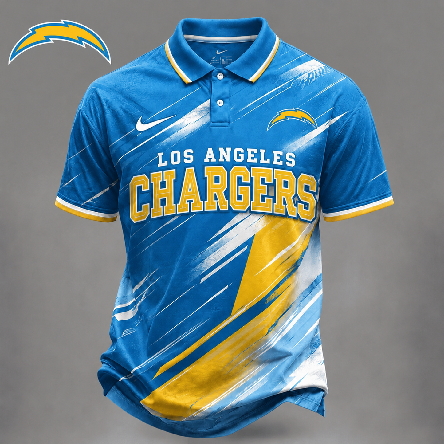 LAC x NFL Premium Bold Stripe Polo Shirt