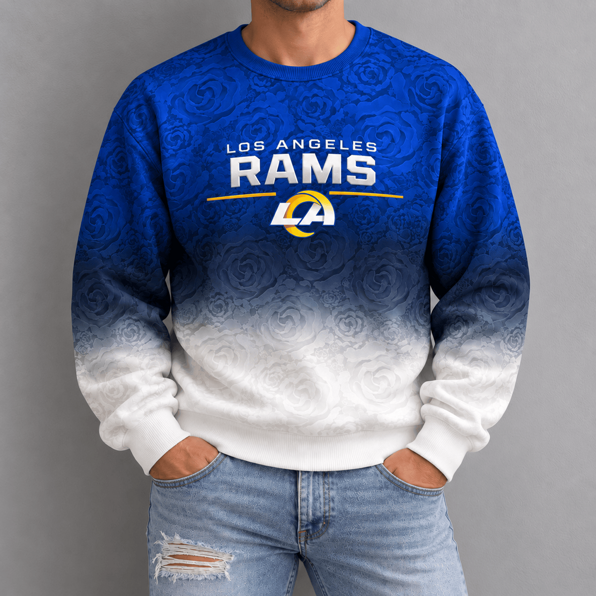 LAR x NFL Embossed Rose Ombre Sweatshirt